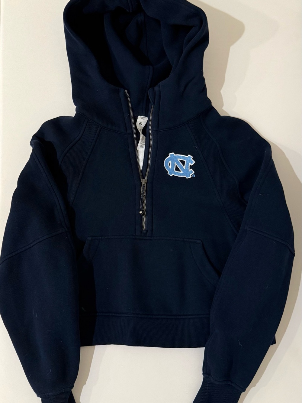 lululemon athletica Navy Half-Zip Hoodie with Light Blue Logo
